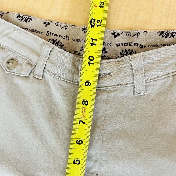 Riders Women's Tan Pants Size 12M Stretch Comfort No-gap Waistband Straight Leg - Picture 10 of 11